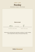 Parsley diagram — Grow Guide from Holly's Homestead