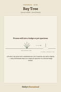 Bay Tree diagram — Grow Guide from Holly's Homestead