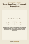 Home Slaughter — Process & Regulations diagram — How-To Guide from Holly's Homestead